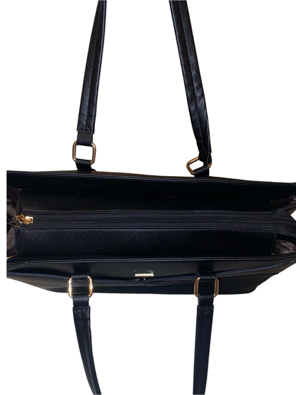 LOVEVOOK Large Laptop Shoulder Bag Tote Vegan Leather Black 16.5” x 6.1” x 11” - Picture 3 of 10